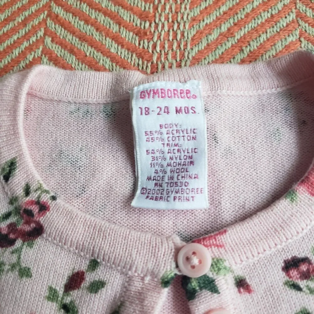 Vintage Gymboree Portabello Road Floral Cardigan Sz. 18-24 Months